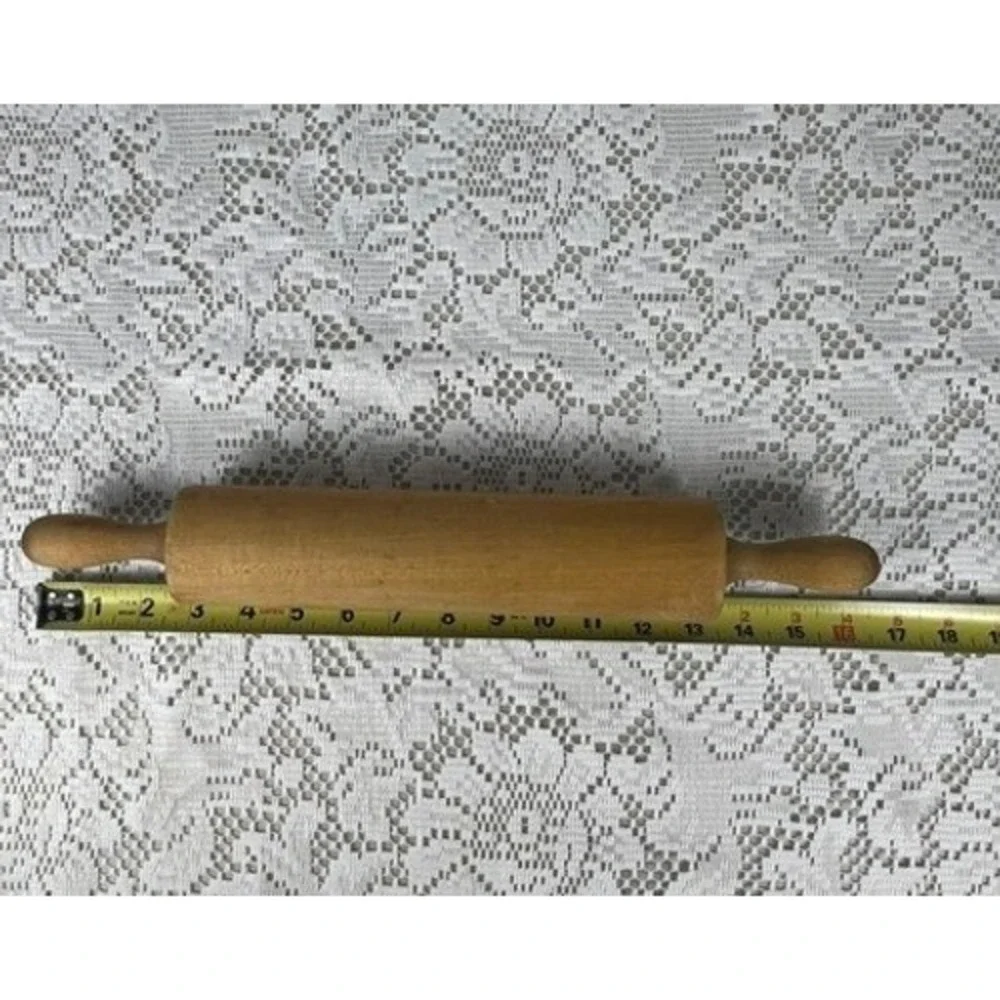 Vintage Wooden Rolling Pin 16.5‎ Inch Farmhouse Hardwood Dough Roller Natural